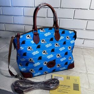 NWT Dooney & Bourke NFL Carolina Panthers Satchel Bag New with Crossbody RARE!